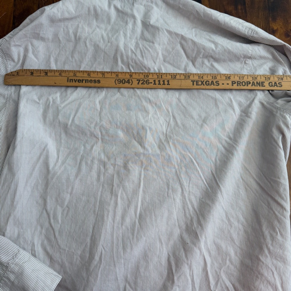Eddie Bauer Womens XXL Tan White Striped 100% Cotton Button Down Shirt - Picture 8 of 8
